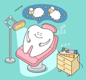 Tooth sitting in chair waiting to be sedated